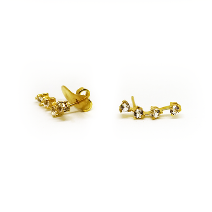 Brinco  Constelação Quartzo Incolor Prata