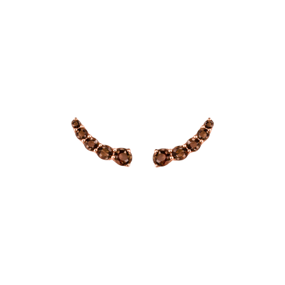 Brinco Cuff Quartzo Fumê Prata