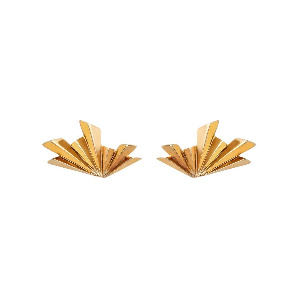 Brinco Origami Leque Prata