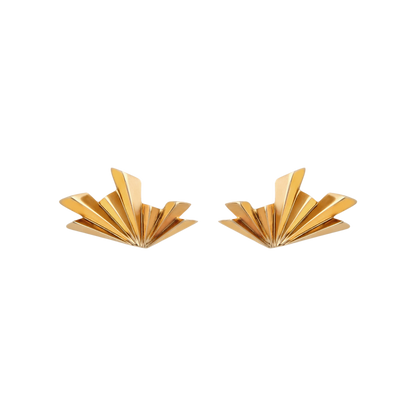 Brinco Origami Leque Prata