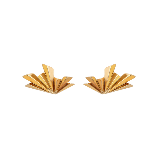 Brinco Origami Leque Prata