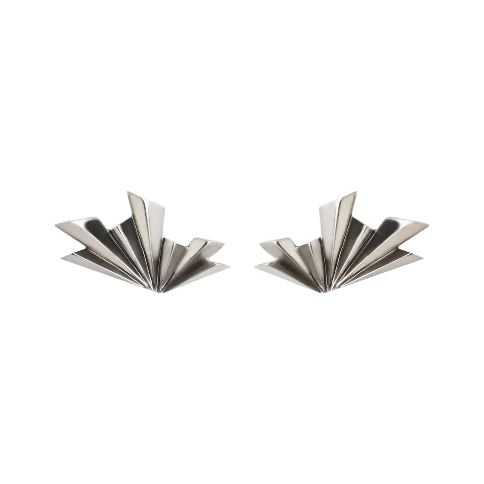 Brinco Origami Leque Prata