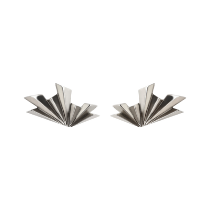 Brinco Origami Leque Prata