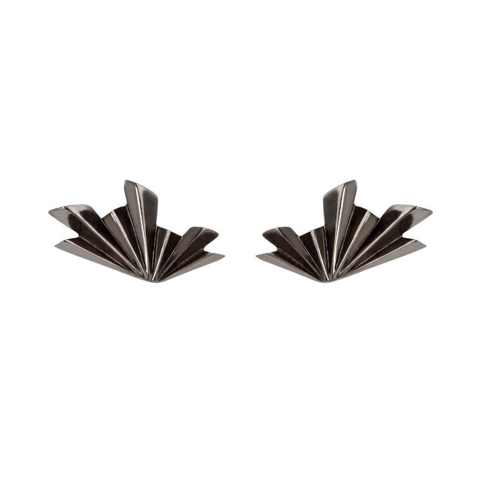 Brinco Origami Leque Prata