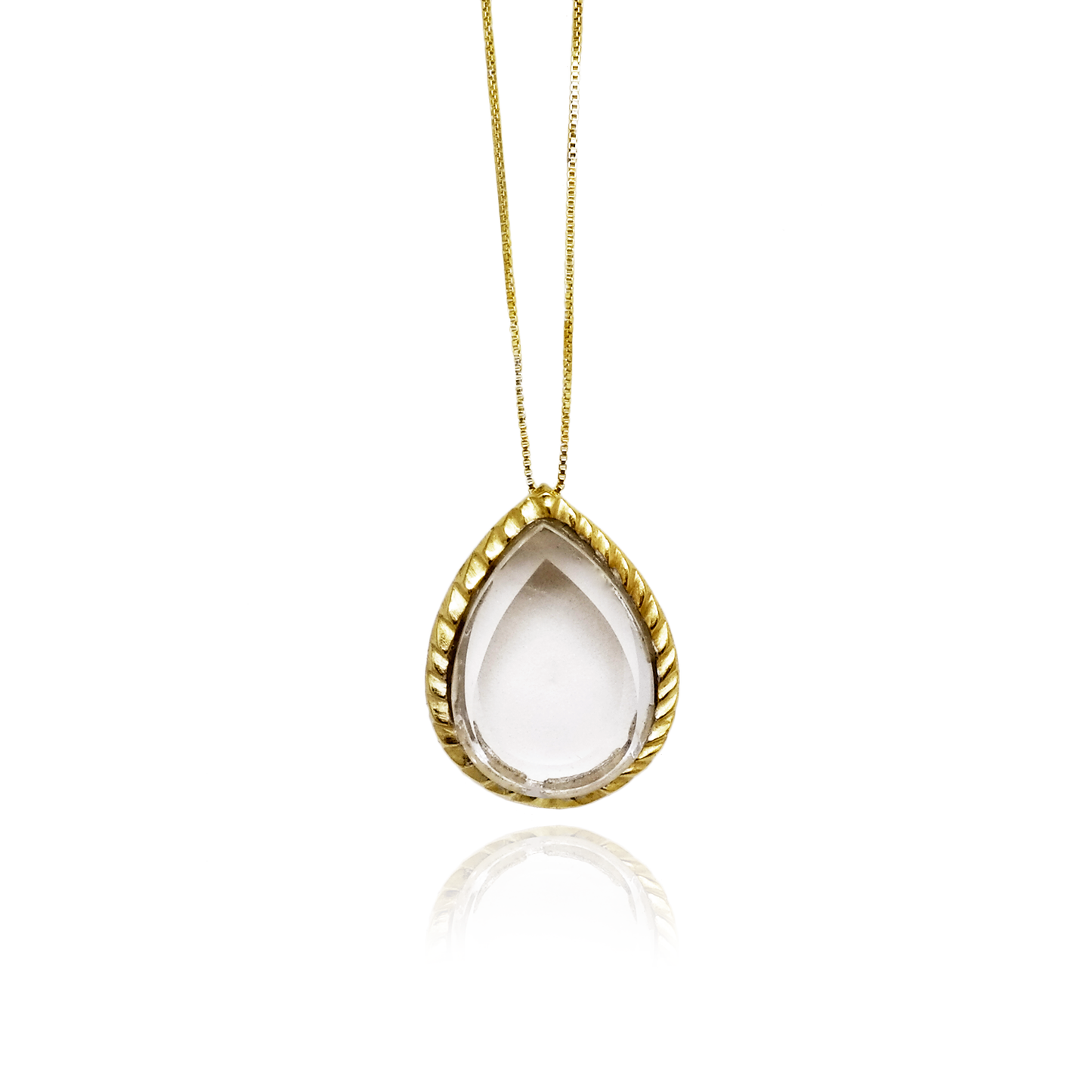 Colar Escamas Quartzo Incolor Prata