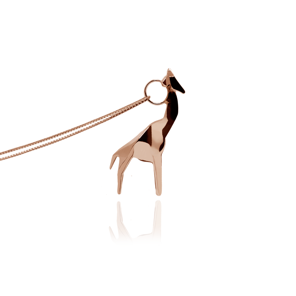 Colar Origami Girafa Prata