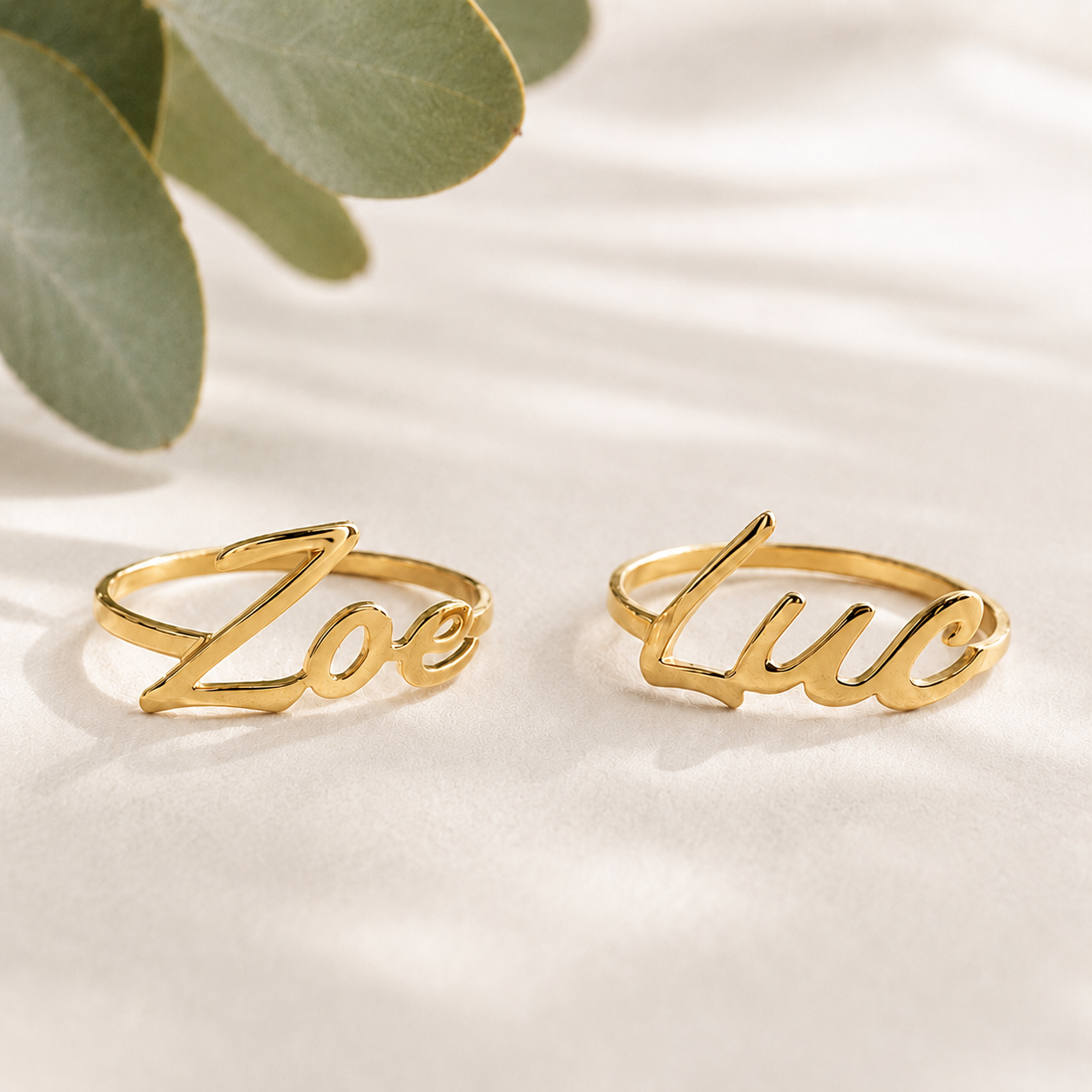 Anel Personalizado com Nome em Prata 925 e Banho de Ouro 18K