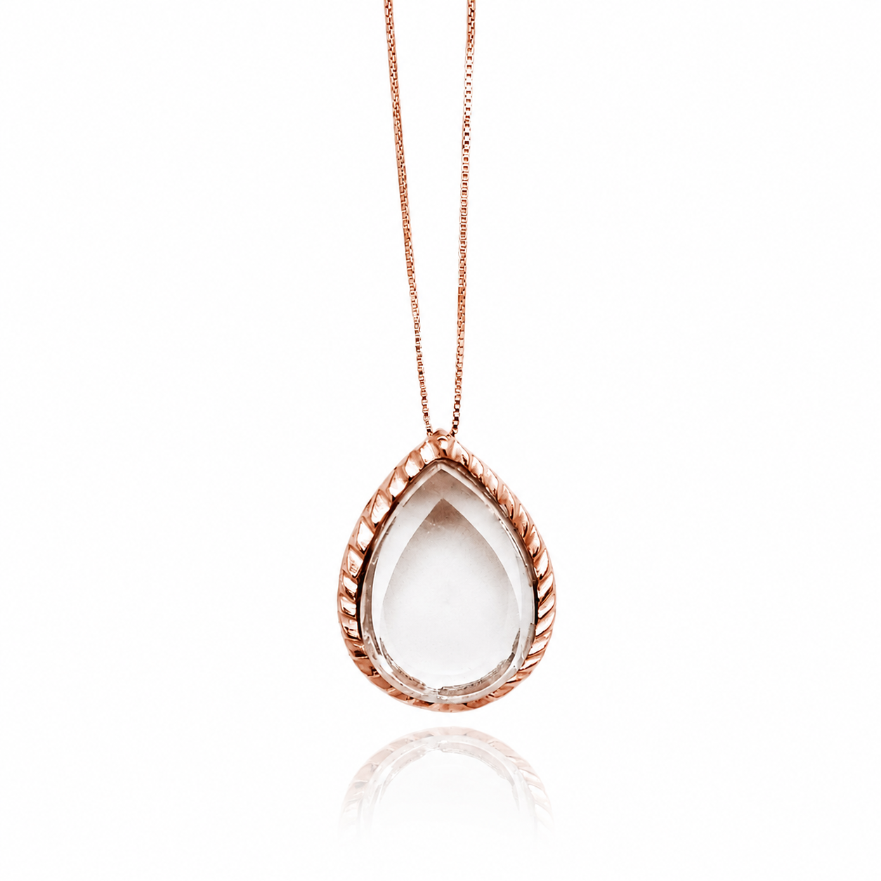 Colar Escamas Quartzo Incolor Prata