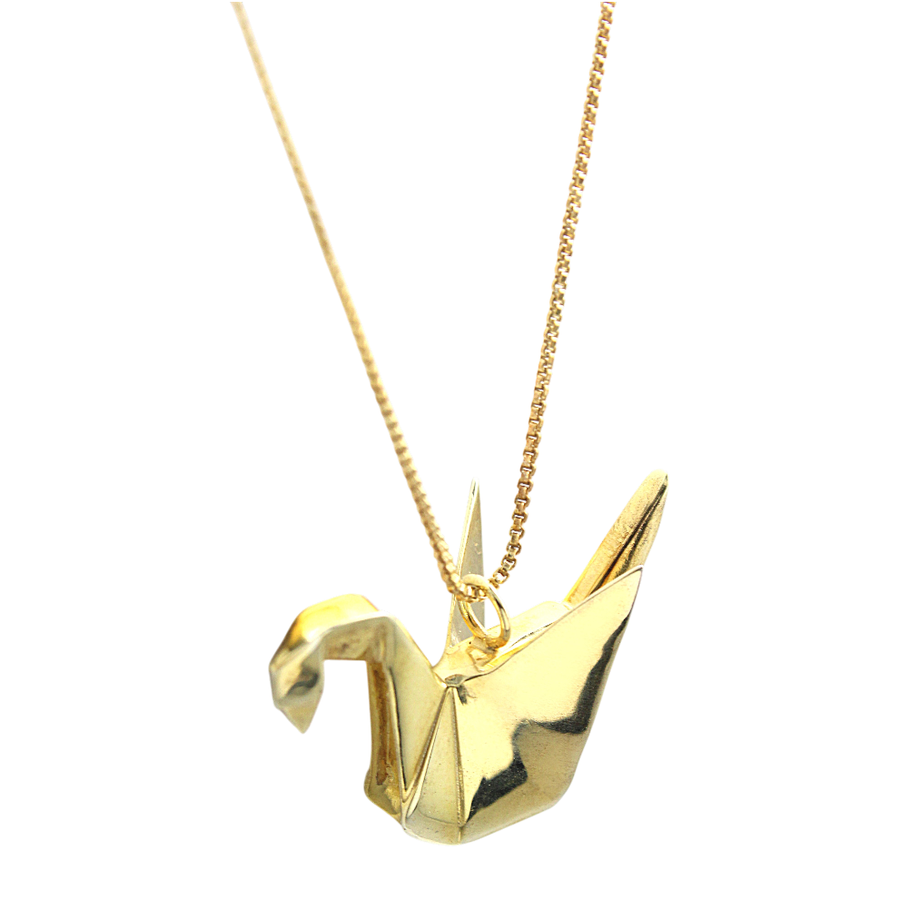Colar Origami Tsuru Prata