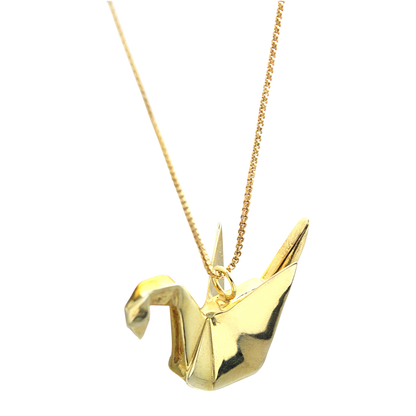 Colar Origami Tsuru Prata