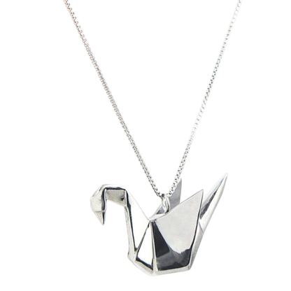 Colar Origami Tsuru Prata