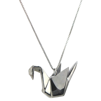 Colar Origami Tsuru Prata