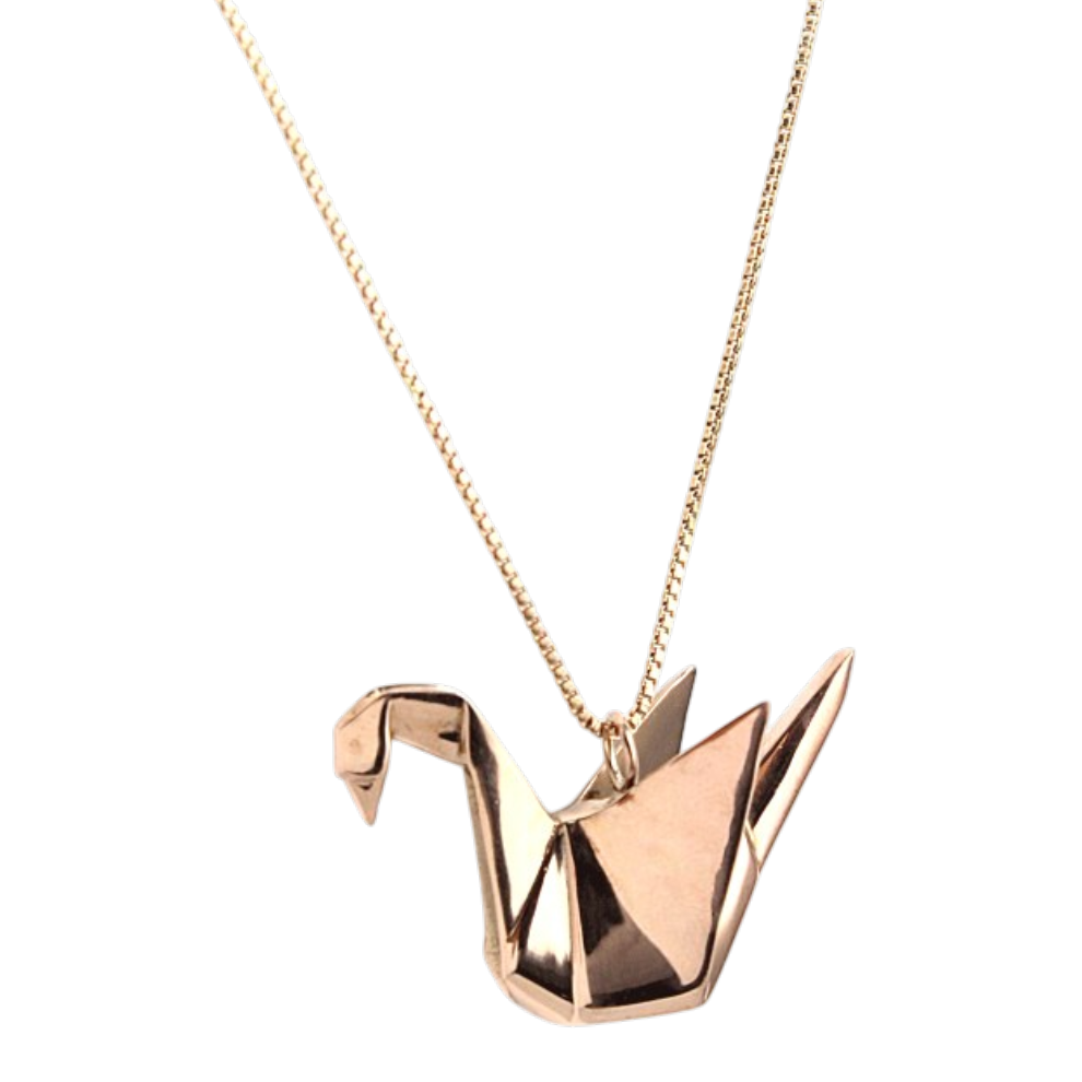 Colar Origami Tsuru Prata