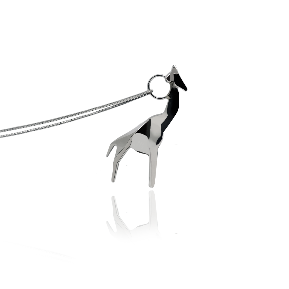 Colar Origami Girafa Prata