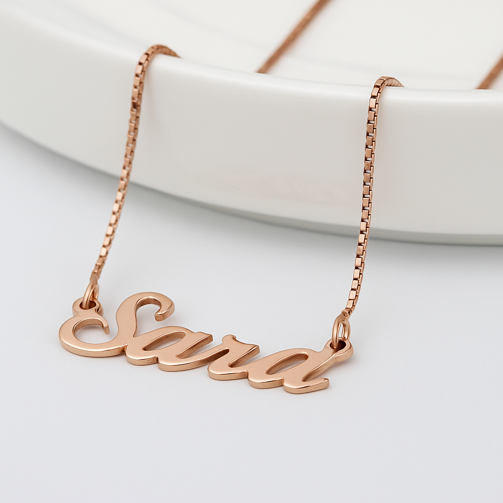 Colar Personalizado com Nome em Prata e banho de ouro 18K