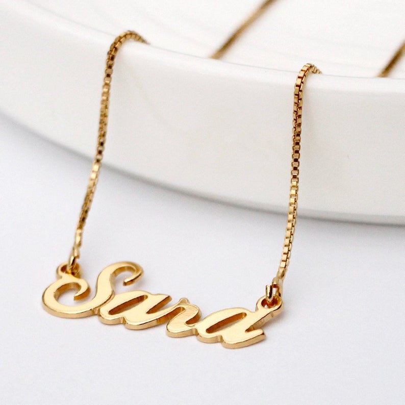 Colar Personalizado com Nome em Prata e banho de ouro 18K